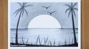 Pictures of landscape sketches with color kidskunstinfo. How To Draw Sunrise Step By Step Pencil Sketch For Beginners Sunse Sunset Drawing Easy Landscape Pencil Drawings Sunrise Drawing