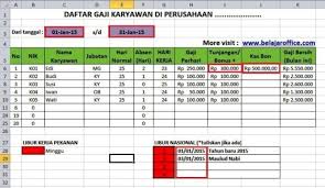 Download Format Menghitung Gaji Karyawan Rumus Excel Belajar Tanggal