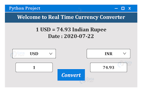 The indian rupee to dollar exchange rate on the chart allows you to track changes over different periods and draw conclusions about possible forecasts of the compare the cost of 1 indian rupee in united states dollars in the past with the current price at the moment. Currency Converter Python Project With Source Code Dataflair