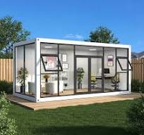 Luxo bem projetado vidro pré-fabricado cortina parede escritório edifício  recipiente casa pré-fabricada