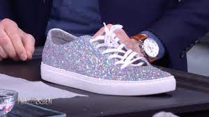 Instagram S Glitter King Ellery Hardrick Shows Ben And Kellie How To Give Your Footwear Some Razzle Dazzle Wi Sparkle Shoes Glitter Tennis Shoes Diy Sneakers