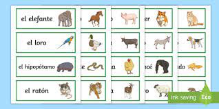 Get regular language learning tips, resources and updates, starting with. Animals Word Cards Spanish Teacher Made