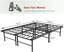 High with clearance under the frame for valuable under bed storage. Beds Frames Bases Box Spring Replacement Quiet Noise Free Mattress Foundation Twin Xl Ziyoo 16 Inch Platform Bed Frame Base Home Dream Sky Jp