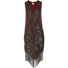 Haute Hippie Embellished Silk Dress 4 570 Sek Liked On Polyvore Featuring Dresses Burgundy Black Beaded Dress Sequin Cocktail Dresses Beaded Dress Sequ