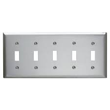 Shop homelectrical for decora wall plates today! Legrand Pass Seymour 302 304 S S 5 Gang 5 Toggle Wall Plate Stainless Steel 1 Pack Ss5 The Home Depot