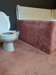 Unleash the urine absorbing & deodorizing power of sanipro mats around toilets sanipro commode urine absorbent & deodorizer mats are specially designed to absorb and solidify urine spills around toilets. You Guys Hate Carpet In The Bathroom I Can One Up That My Parents Have A Bathroom With Carpet That Goes Up The Bathtub Walls Bonus Points For The Terrible Wallpaper Mildlyinfuriating