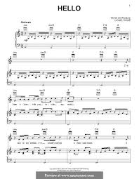 L Is For The Way You Look At Me Sheet Music Hello By L Richie Sheet Music Pdf Hello Lionel Richie Lionel Richie