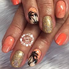 Summer Orange For Amy J Rainbow Nails Rainbow Nail Salon Summer Nails