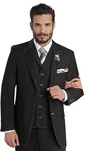 Black And White Suit Mens Ej Samuel Mens Black White Stitch 3 Piece Suit M2688 At Amazon Men S Clothing Store Suits Mens Suits Black And White Man