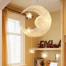 Silver Moon And Star Pendant Light Metallic 1 5 Lights Decorative Led Suspended Lamp For Bedroom Ceiling Light Pendant Lamps Bedroom Chandelier Ceiling Lights