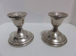 2 Matching Fisher 830 Sterling Silver Candle Sticks Weighted Silver Candlesticks Candlesticks Candles