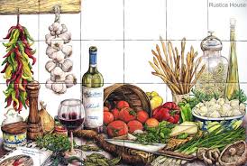 In the kitchen tile section you will find tiles with fruit, tile murals of vegetables, tile murals and decorative tile of vegetables and tiles with chefs. Tile Mural Italian Recipe