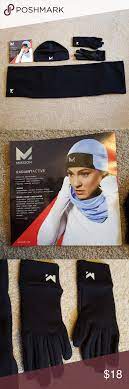 New Mission Black Fleece Hat Gloves And Scarf Set Scarf Set Fleece Hat Black Fleece