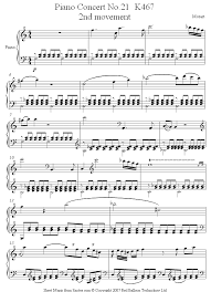 Mozart Piano Concerto No 21 K467 2nd Mvt Elvira Madigan Sheet Music For Piano Piano Sheet Music Piano Sheet Music