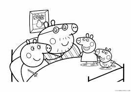 Coloring peppa pig and family ! Peppa Pig Coloring Pages Cartoons Peppa George Mommy And Daddy Pig Printable 2020 4831 Coloring4free Coloring4free Com
