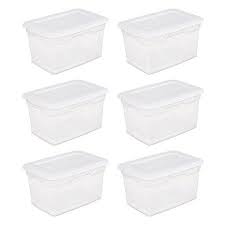 Sterilite 20 Qt Storage Box White Set Of 6 Walmart Com Sterilite Cube Storage Unit Moving Storage Containers