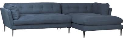 Sectional sofas are a popular choice for larger living spaces, as they provide more seating and this sectional sofa has a gray microvelvet finish, and it can comfortably sit up to six people at a time. Dovetail Walcott Sofa L Shape Blue Metal Denim Fabric Transitional Sectional Sofas By Euroluxhome Houzz