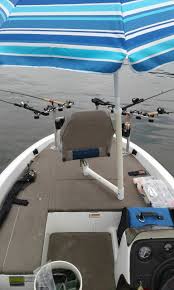 Mounts under the boat seat for an umbrella. Umbrella Holder For The Boat