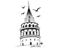 Karakalem Galata Kulesi Google Da Ara Cizim Resimler Resim Sanati