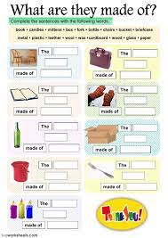 Materials Interactive And Downloadable Worksheet You Can Do The Exercises Online Or Download Science Worksheets Worksheets For Class 1 Worksheets For Grade 3
