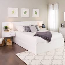 With a focus on simplicity and functional storage, this unit creates a its gravity defying design makes it the perfect companion to 's queen or king size platform storage beds. Floating Queen Headboard With Nightstands White Brylane Home