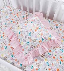Buy Brandream Crib Bedding Set For Girls Pink And White Baby Bedding Farmhouse Floral Nursery Bedding 5 Piece 100 Cotton Online In Indonesia B08tm53rqd