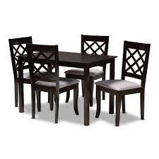 Dark colors, such as espresso, also enhance your furniture's wood grain. Verner Espresso Wood Dining Set Baxton Studio Target