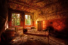 The one with all the trees growing out of and on the building. The Orange Room Orange Rooms Abandoned Hospital Architecture Details