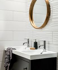 See how top designers create both timeless and trendy looks with marble, cement, ceramic, porcelain, faux wood and glass tile. Bathroom Tile Idea Install 3d Tiles To Add Texture To Your Bathroom