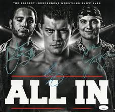 Pre order your copy of the young bucks: Cody Rhodes The Young Bucks Autograph Signed 12x12 Photo Wrestler Ww Zobie Productions