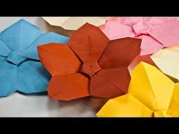 How To Make A Paper Flower Easy Origami Flowers Paper Crafts Youtube Origami Easy Easy Origami Flower Origami Art