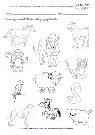 They stretch your childrens imagination and creativity as color pictures email pictures and more with these jungle animals coloring pages. Jungle Animals Worksheet Activity Sheet Color 5
