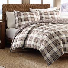 Eddie Bauer Edgewood Plaid Khaki 3 Piece Cotton Duvet Cover Set Overstock Com Shopping The Best Deals On Duvet Comforter Sets Plaid Comforter Plaid Bedding