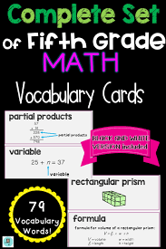 Grade 5 Vocabulary Cards Vocabulary Cards Envision Math Math Vocabulary