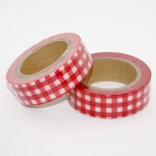 Washi Tape Vichy Rojo Washi Cinta Adhesiva Tapas