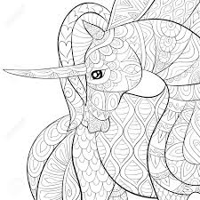 Coloring page of my unicorn illustration, have fun coloring it yourself!purchase includes both.jpg and.png files.*please do not resell as your own*. A Cute Unicorn On The Abstract Floral Background Image For Relaxing Activity A Coloring Book Page For Adults Zen Art Style Illustration For Print Poster Design Royalty Free Cliparts Vectors And Stock Illustration Image 126761316