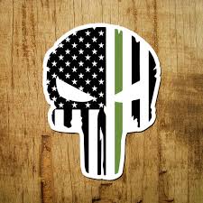 Thin military green line tattered punisher / he tears the skull decal on their car to shreds and tells them. Thin Green Line Of Courage Punisher Skull Decal Inshane Designs
