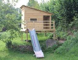 Kreative Kiste Kinder Stelzenhaus Fur Den Garten Selber Bauen Spielhaus Mit Rutsche