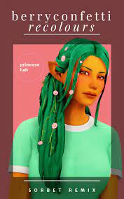 Pluncakes Berryconfetti Primrose Hair By Feralpoodles In Sims Hair Sims 4 Collections Sims 4