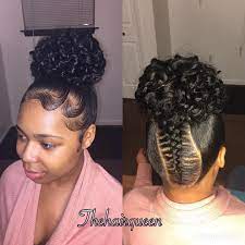 Feed In Messy Bun Instagram Thehairqueen Bun Messybun Feedinbraids Detroithair Hair Theh Braided Bun Black Hair Braided Bun Hairstyles Up Hairstyles