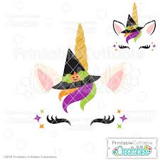 Download Halloween Witch Unicorn Face Free Svg File For Silhouette For Cricut