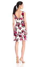 Betsey Johnson Womens Floral Fit And Flare Dress