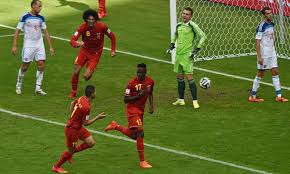 Besides being mentioned first on the match card, belgium are technically playing on an away match, with the game being held in russia. Belgium Through After Divock Origi Sees Off Russia With Late Goal World Cup 2014 Group H The Guardian