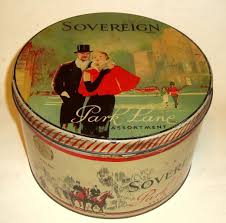 Art Deco Biscuit Tin Park Lane 1930 S Huge 7lb 9 Diameter Ideal Cake Tin Kutular Tin