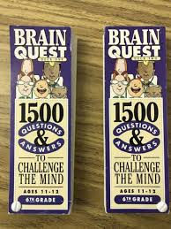 These trivia questions and answers are all about knowing new stuff about different things in an entertaining way. Brain Quest Trivia Card Decks One And Two Grade 6 Ages 11 12 Sterlingstate Co Th
