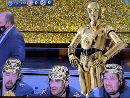 Let's just say they were extremely shiny. Killer Collectibles And More Our Vegas Golden Knights Had Some Interesting Inspiration For Their Helmets Tonight Vgk Vegasgoldenknights Vegasborn Starwars C3po Starwarsmemes Whodoyoucollect Thehobby Vegassports Facebook