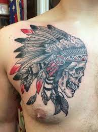 Native american indian chief head profile. 30 Amazing Indian Skull Headdress Tattoo Ideas Tattoo Icon