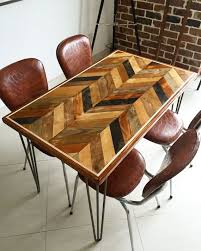 Reclaimed Wood Chevron Dining Table 4 Seater Chevron Dining Table Chevron Table Reclaimed Woo Wood Dining Table Reclaimed Wood Dining Table Chevron Table