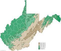 West Virginia Elevation Map West Virginia Physical Map And West Virginia Topographic Map