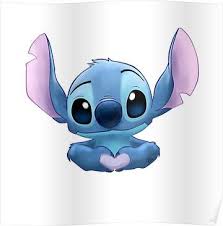Stitch Heart Poster By Kurostars In 2020 Stitch Drawing Lilo And Stitch Quotes Lelo And Stitch
